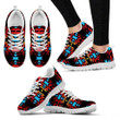 Fire Colors and Turquoise Women's Sneakers White Soles