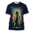 3D all over print black astronaut in the space
