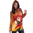 All Over Printed Parrots Hoodie Dress H258B