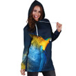 All Over Printed Parrots Hoodie Dress H1157B