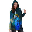 All Over Printed Parrots Hoodie Dress H2159B