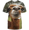3D All Over Print Llama Face Funny Shirt