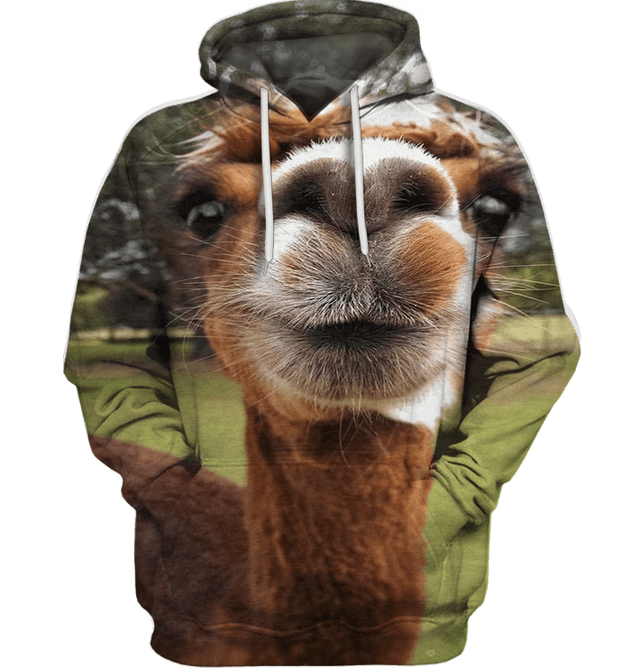 3D All Over Print Llama Face Funny Shirt