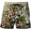 3D All Over Printed Vintage Flowers Shirts And Shorts