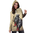 All Over Printed Parrots Hoodie Dress H2079B