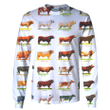 3D All Over Print Cow Hoodie <White>