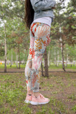 3D All Over Print Coral Legging