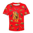 3D All Over Printed Red Dinosaurs T-Rex Shirts