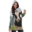 3D All Over Printed Dutch Cow Hoodie Dress