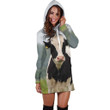 3D All Over Printed Dutch Cow Hoodie Dress