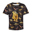 3D All Over Printed Black Dinosaurs T-Rex Shirts