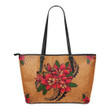 Hibiscus Small Leather Tote Bag 07 - AH