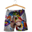 3D All Over Printed Oil Painting Cow Shirts and Shorts