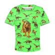 3D All Over Printed Green Dinosaurs T-Rex Shirts