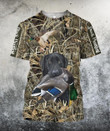 3D All Over Printed Black Dog hunting Duck Hoodie