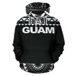 Guam All Over Hoodie - Polynesian Black And White - BN09