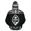 Guam All Over Hoodie - Polynesian Black And White - BN09