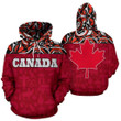 Canada All Over Hoodie - Haida Maple Leaf - BN09