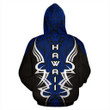 Hawaii Turtle Tribal Blue Hoodie - Armor Style - AH J9