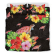 Beautiful Hibiscus And Turtle Hawaiian Bedding Set - AH