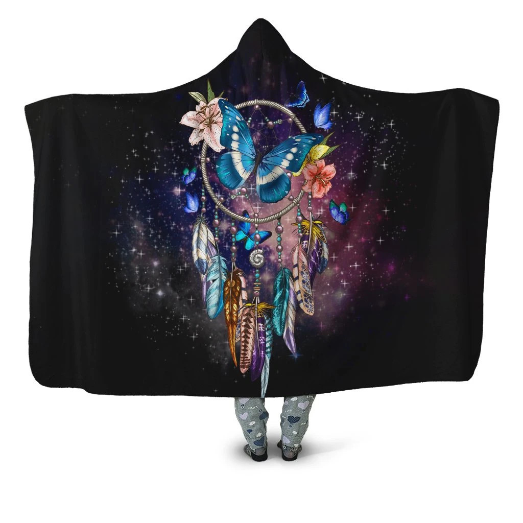 3D All Over Amazing Butterfly Hoodie Dress Blanket