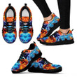 Blue & Red Flame Skull Sneakers