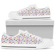 Painted Paw Print White Low Top Sneaker