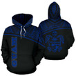 Guam All Over Hoodie - Micronesian Curve Blue Style - BN09