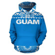 Guam All Over Hoodie - Polynesian Blue And White - BN09