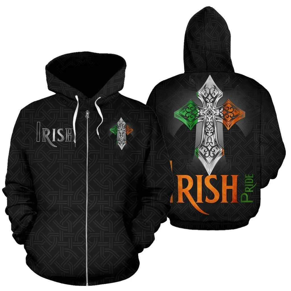Irish Celtic All Over Printed Hoodie For Men & Women-Apparel-NM-Zip Hoodie-S-Vibe Cosy™