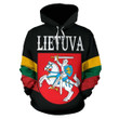 Lithuania Flag Wing Black Hoodie