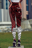 New Zealand Maori Fern Red Edition High Waist Leggings NVD