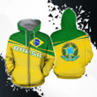 Brasil Coat Of Arms Hoodie - Vivian Style