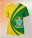 Brasil Coat Of Arms Hoodie - Circle Style