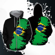 Brasil Flag Painting Hoodie