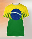 Brasil Flag Hoodie - Stripes Style