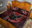 Viking Quilt Bed Set, Raven Helm Of Awe Valknut Mjolnir Rune