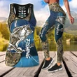 Bass Fishing - blue tattoos Camo Combo Legging + Tank TR230301 - Amaze Style™-Apparel