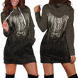 3D All Over Printed Cow Has Long Horns Hoodie Dress