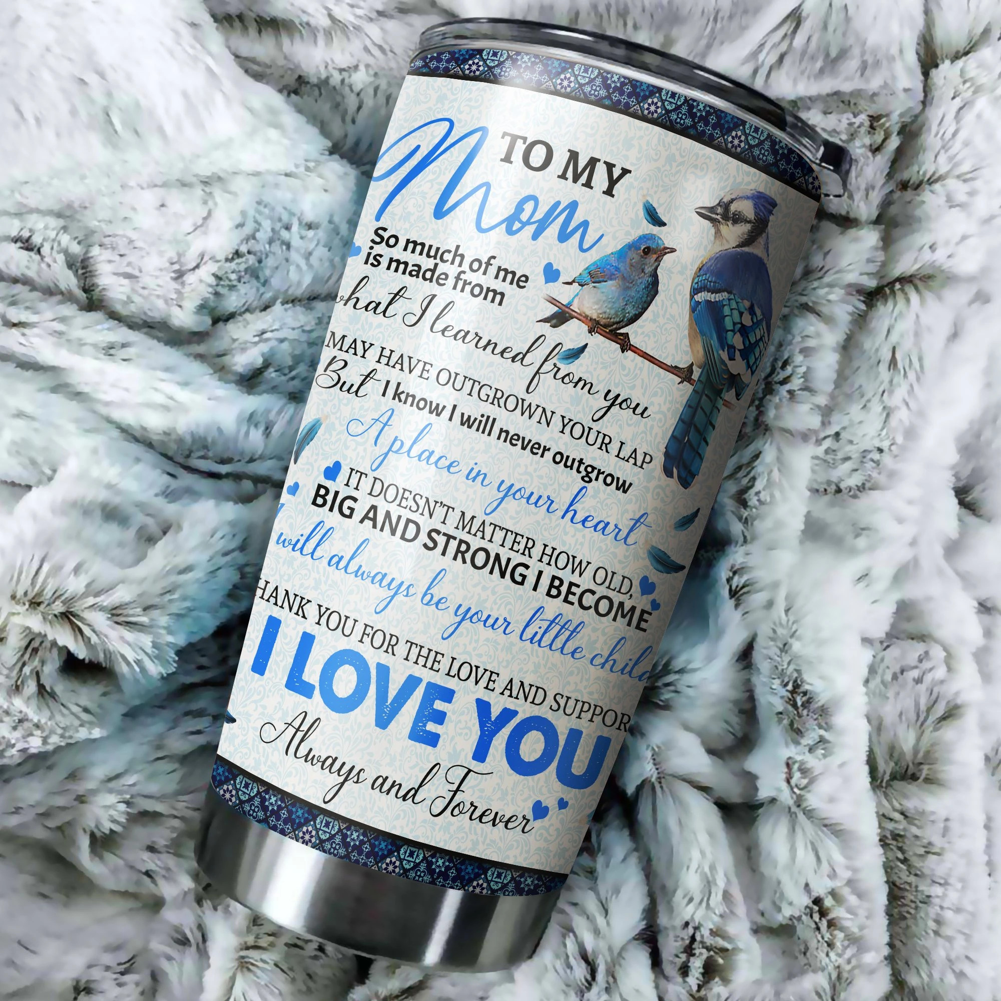 To My Mom Personalized Stainless Steel Tumbler 20 Oz PiT100401-Tumbler-NM-Vibe Cosy™