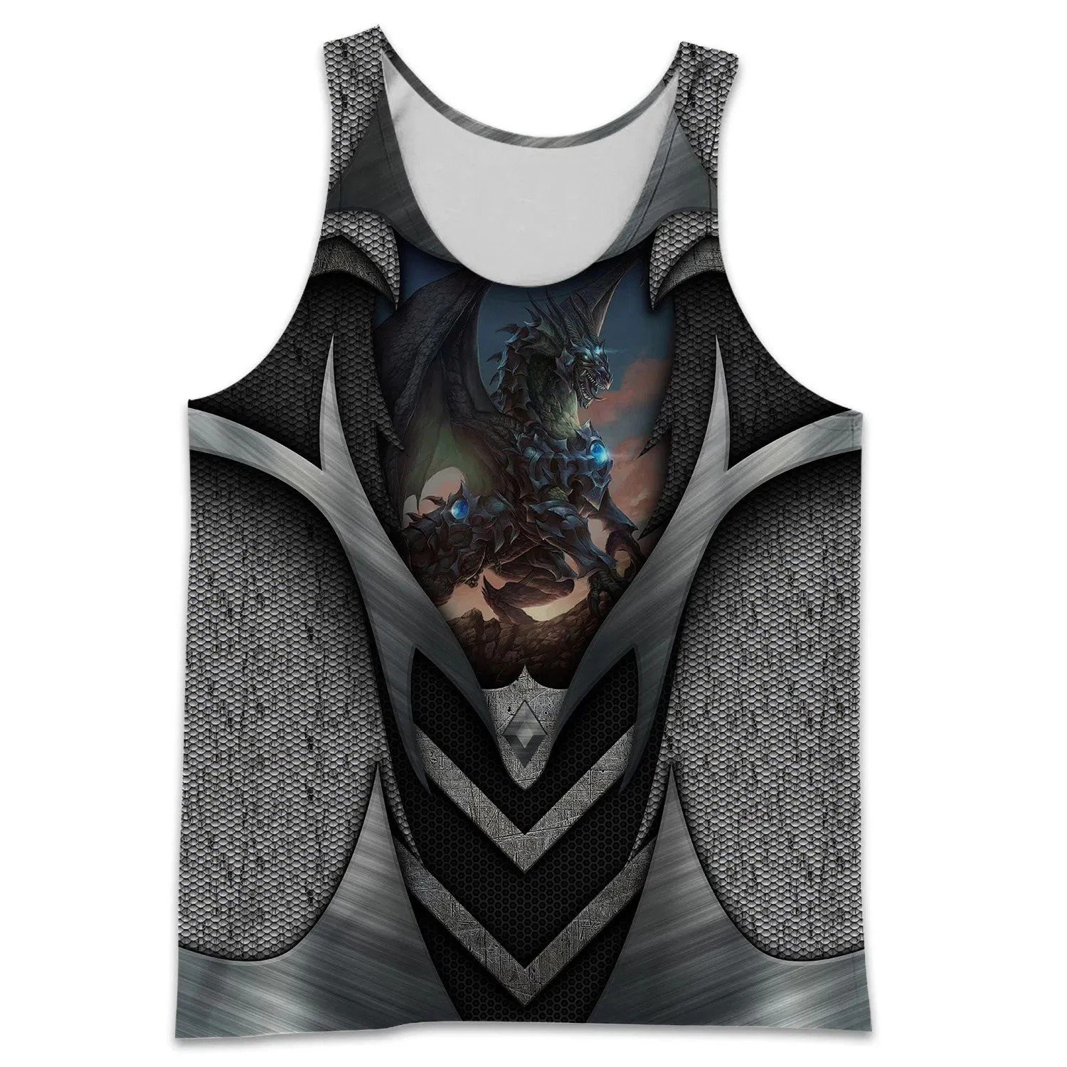 3D Tattoo and Dungeon Dragon Hoodie T Shirt For Men and Women NM050951-Apparel-NM-Tank Top-S-Vibe Cosy™