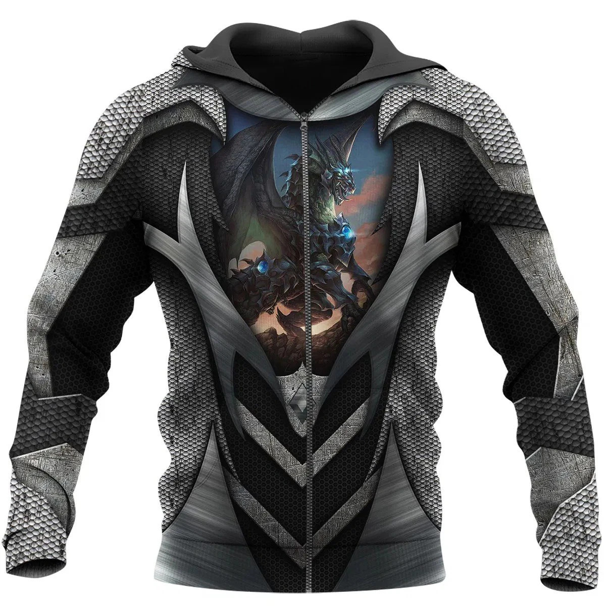 3D Tattoo and Dungeon Dragon Hoodie T Shirt For Men and Women NM050951-Apparel-NM-Zipped Hoodie-S-Vibe Cosy™