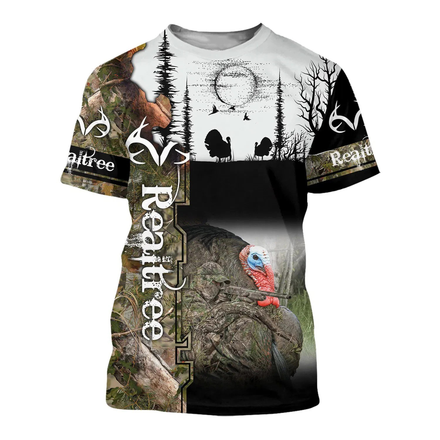 Camo Turkey Hunting Hoodie T-Shirt Sweatshirt for Men and Women NM151104-Apparel-NM-T-shirt-S-Vibe Cosy™
