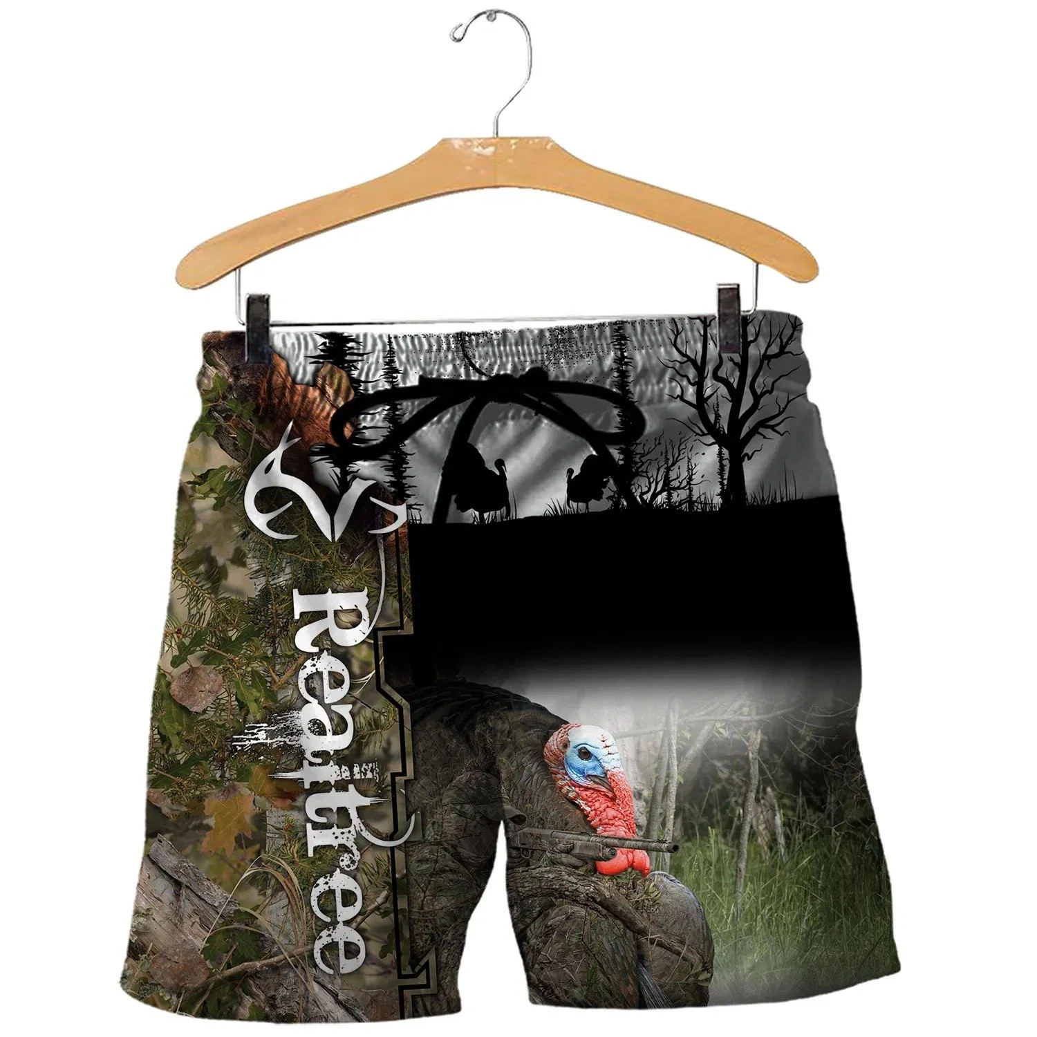 Camo Turkey Hunting Hoodie T-Shirt Sweatshirt for Men and Women NM151104-Apparel-NM-Shorts-S-Vibe Cosy™