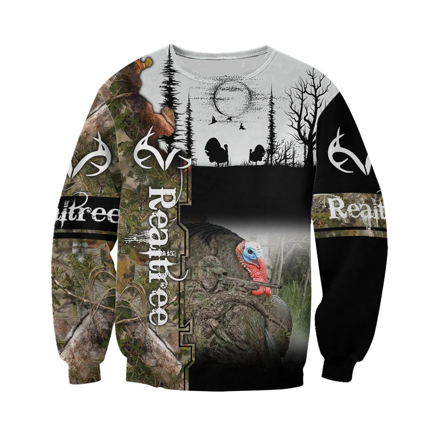 Camo Turkey Hunting Hoodie T-Shirt Sweatshirt for Men and Women NM151104-Apparel-NM-Sweater-S-Vibe Cosy™