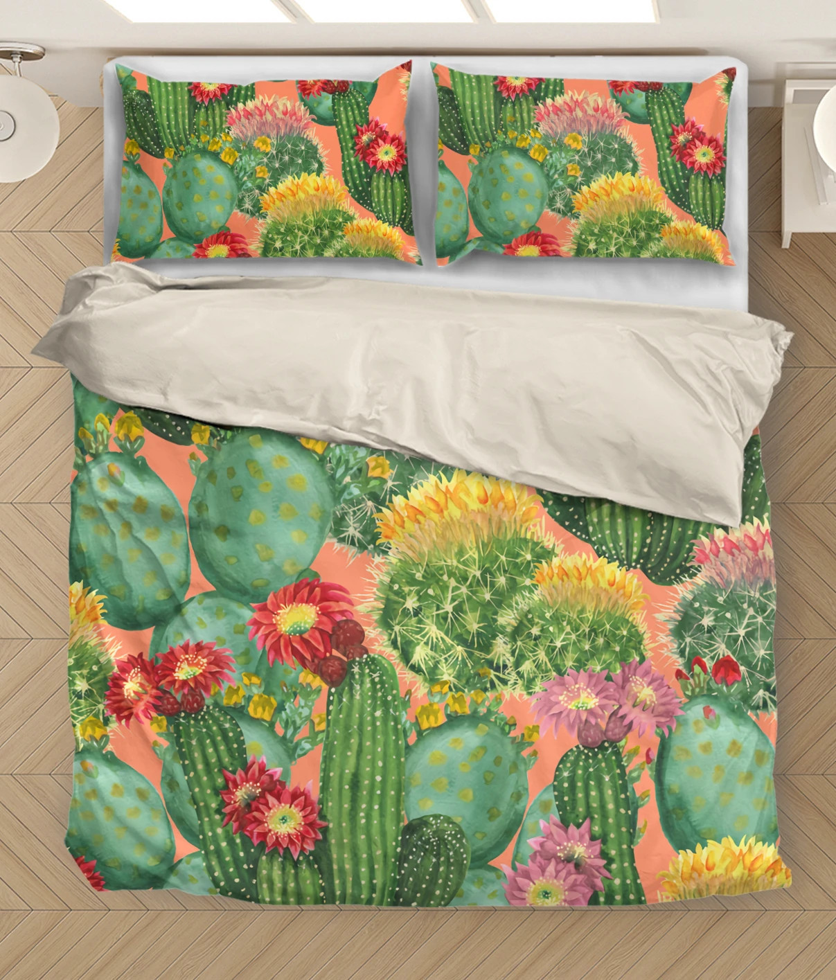 Colorful Cactus Garden Bedding Set HAC130606-NM-Bedding Set-NM-Twin-Vibe Cosy™
