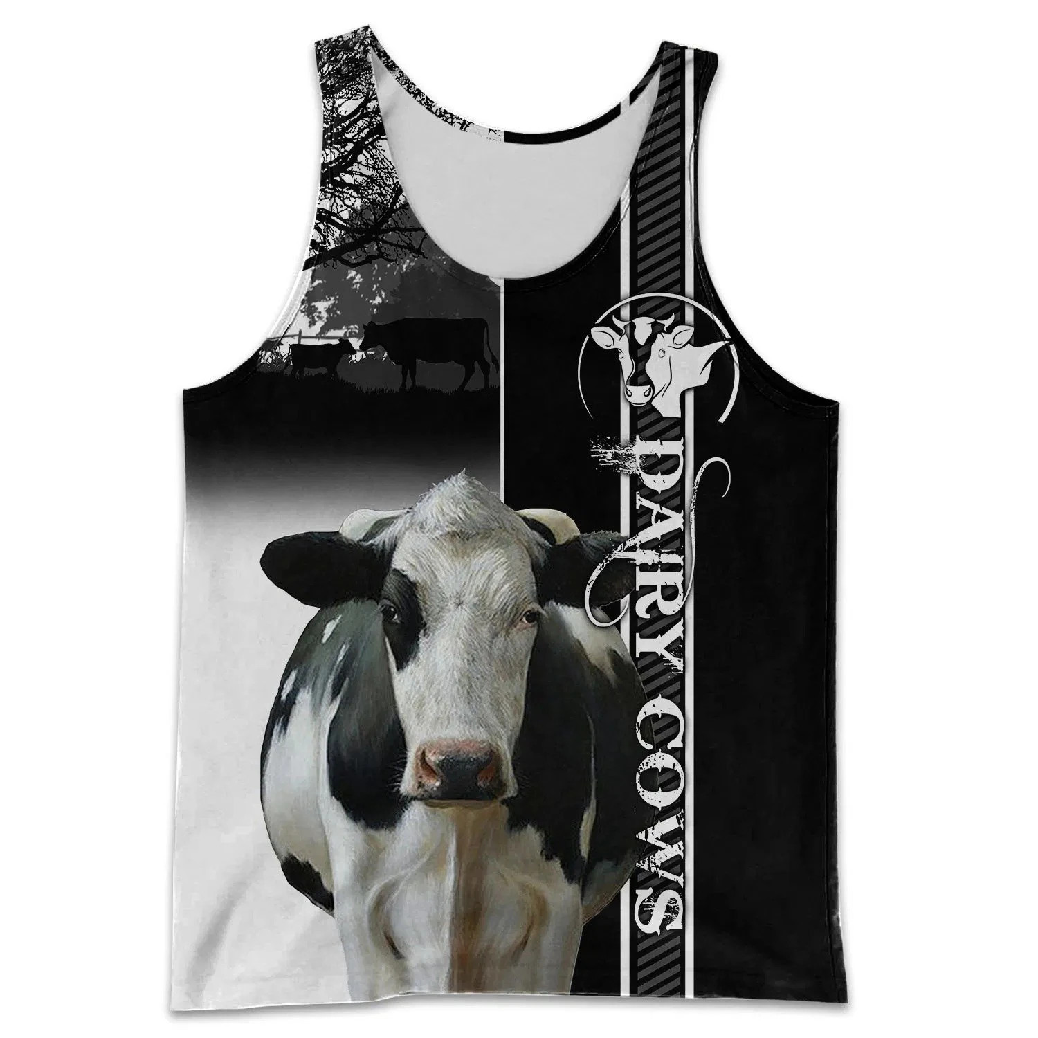 Dairy Cow Hoodie T-Shirt Sweatshirt for Men and Women NM121102-Apparel-NM-Men's tank top-S-Vibe Cosy™