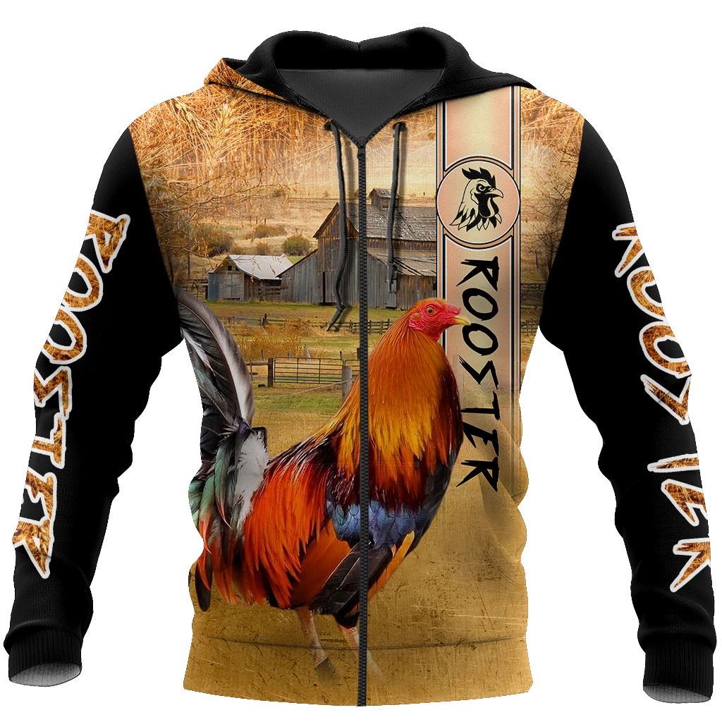 Rooster 3D All Over Printed Shirts for Men and Women AM251201 NM-Apparel-NM-ZIP Hoodie-S-Vibe Cosy™