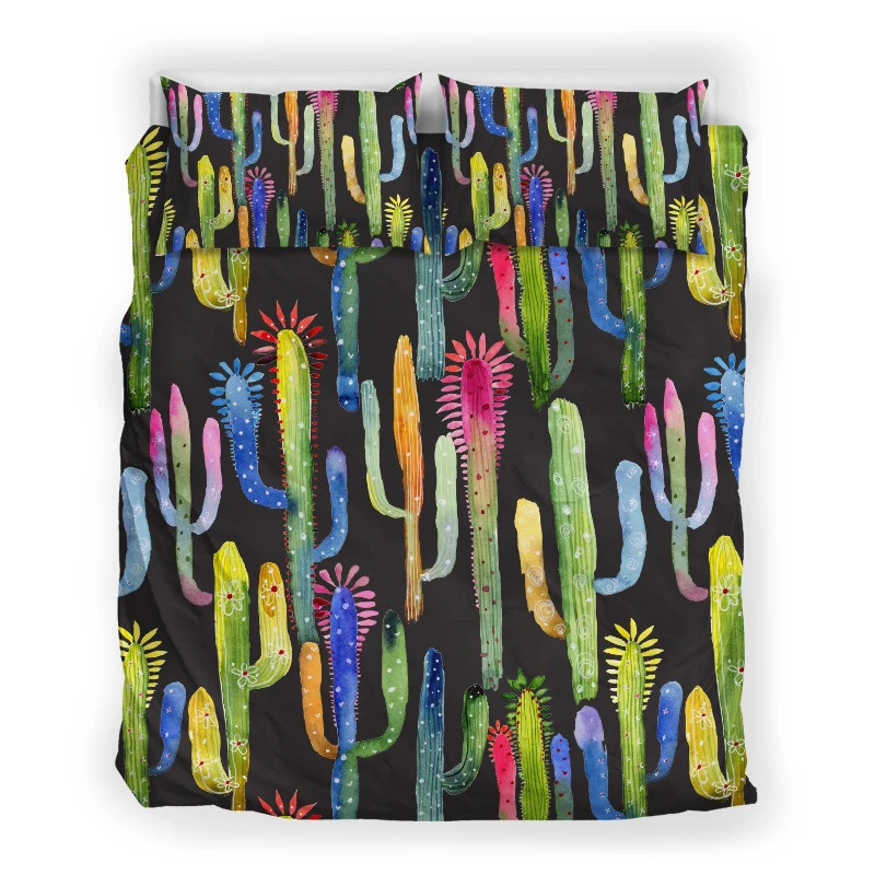 Colorful Cactus Gardening Bedding Set HAC130607-NM-Bedding Set-NM-Twin-Vibe Cosy™