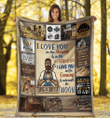 Dad Blanket, Gift Ideas For Father's Day, I Love You In The Morning & In The Afternoon I Love You Woodworker Fleece Blanket